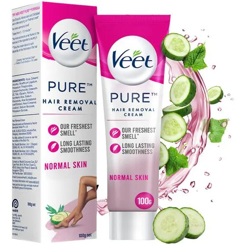 Veet Pure Hair Removal Cream - For Women With No Ammonia Smell Normal Skin 100 g