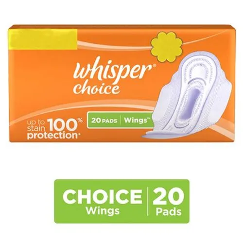 Whisper Sanitary Pads – Choice Wings Regular 20 pcs