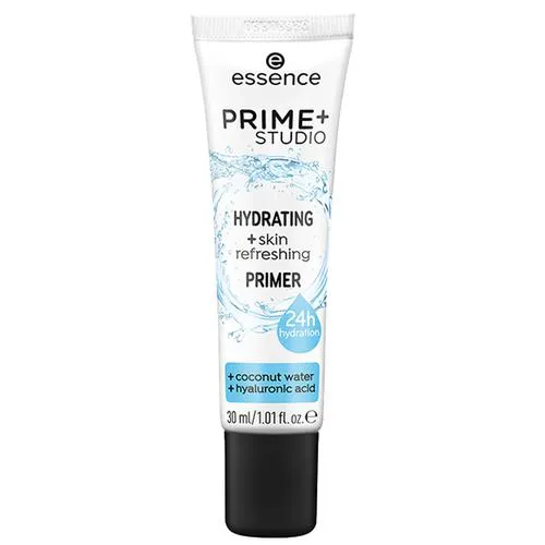 ESSENCE Prime+ Studio Hydrating + Skin Refreshing Primer - 24H Hydration, Coconut Water Hyaluronic Acid 30 ml - Image 2