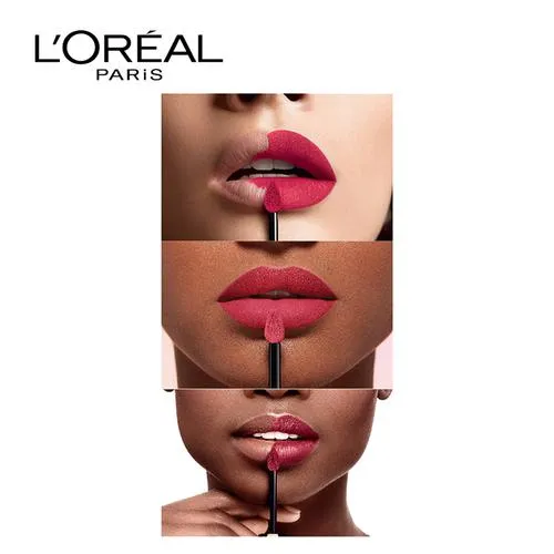 L'OREAL PARIS Rouge Signature Matte Liquid Lipstick - Soft-matte Finish Super-Lightweight Formula 7 g 128 I Decide - Image 7
