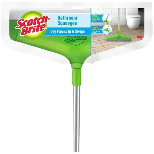 Scotch brite Bathroom Squeegee Wiper – Plastic With Rod – Green 1 pc
