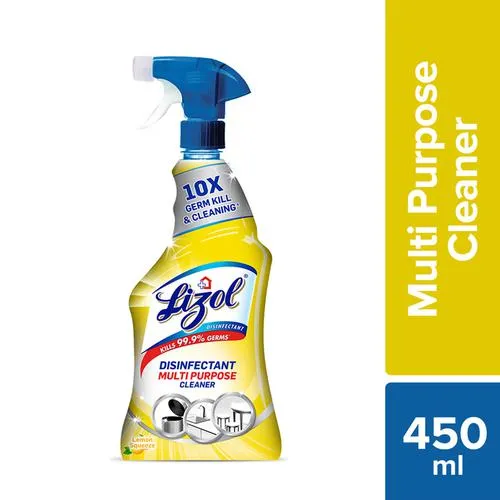 Lizol Disinfectant Multi-Purpose Power Cleaner Liquid Spray – Lemon 450 ml