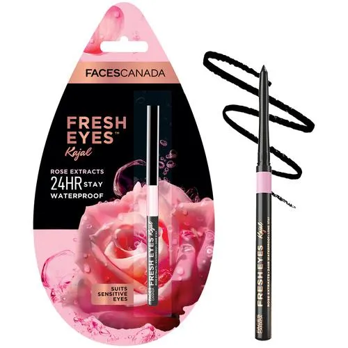 FACES CANADA Fresh Eyes Kajal - Rose Extracts Up To 24 Hrs Stay Waterproof 0.35 g Intense Black - Image 2