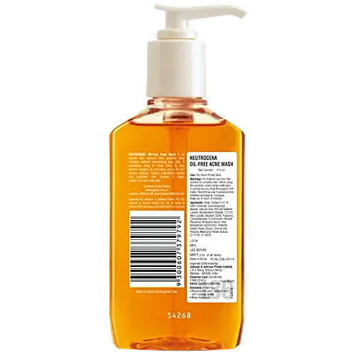 Neutrogena Oil Free Acne Wash Facial Cleanser 175 ml - Image 2