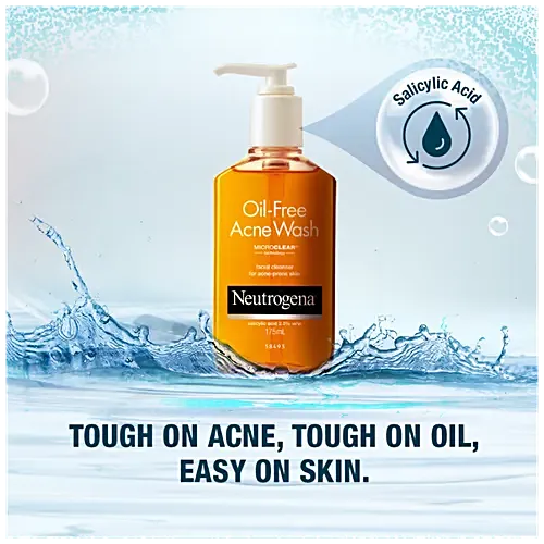 Neutrogena Oil Free Acne Wash Facial Cleanser 175 ml - Image 3