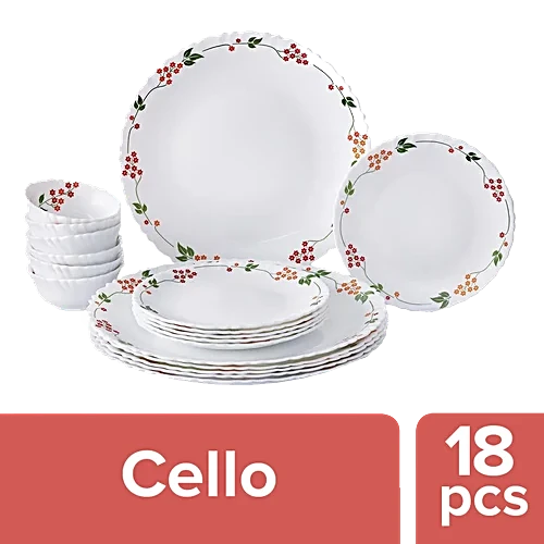Cello Cello Dinner Set – Opalware Secret Garden Dazzle White 18 pcs