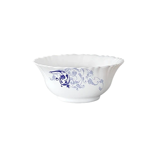 Larah by Borosil Dinner Set - Opalware Bue Eve Silk White 18 Pcs - Image 3