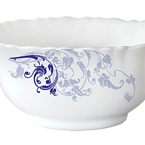 Larah by Borosil Dinner Set - Opalware Bue Eve Silk White 18 Pcs - Image 7