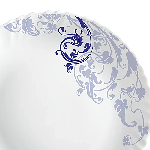Larah by Borosil Dinner Set - Opalware Bue Eve Silk White 18 Pcs - Image 8