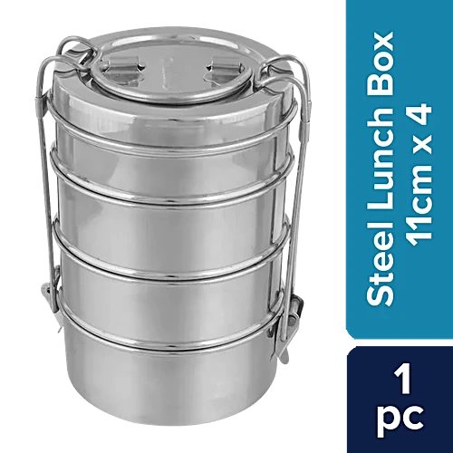 Lunch/Tiffin Box With 4 Containers – 7X4 Stainless Steel