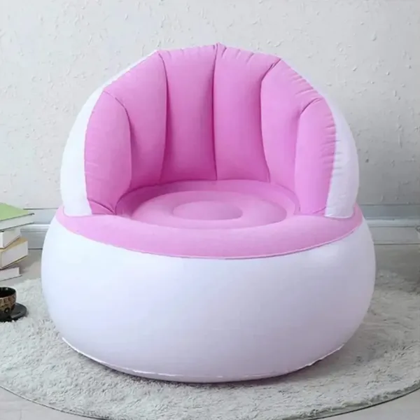 Kids inflatable sofa chair with backrest & Foot Air Pump (1 Set 85×74 Cm Approx)
