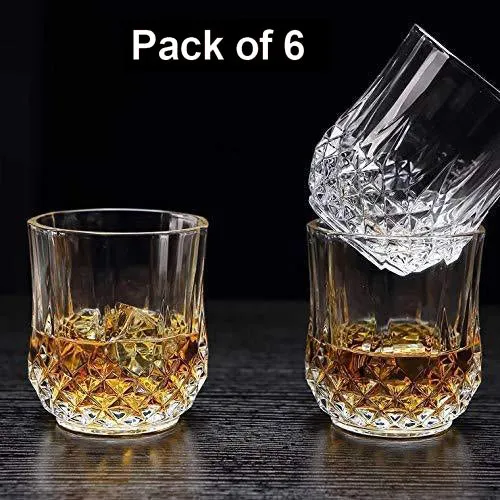 Heavy unbreakable Stylish look fully Transparent Glasses Set 250 ml (6pcs) - Detailed Feature View 2