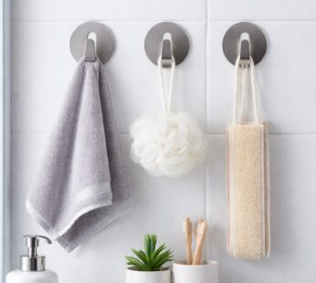 Heavy Duty Self-Adhesive Stainless Hooks – Waterproof for Robes, Coats & Towels