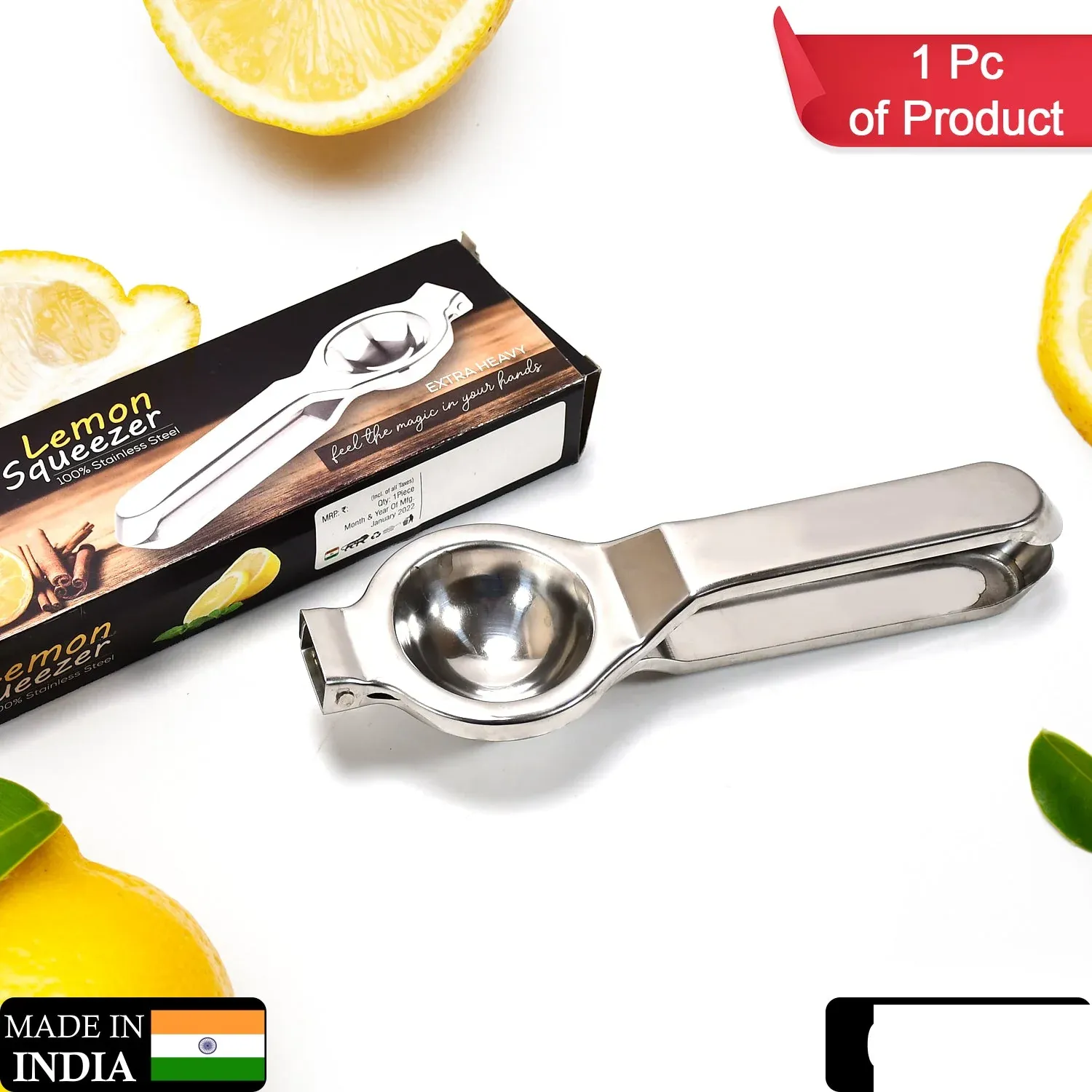 Stainless Steel Lemon Squeezer for Efficient Juice Extraction - Detailed Feature View 1
