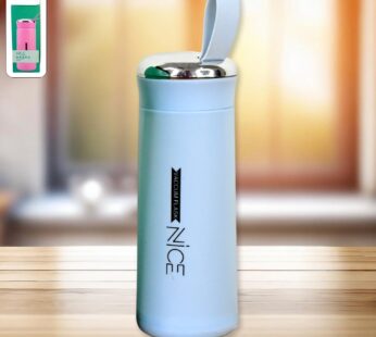 Water bottle 400ml leak proof, glass water bottle with   (1 pc / Light Blue Color)