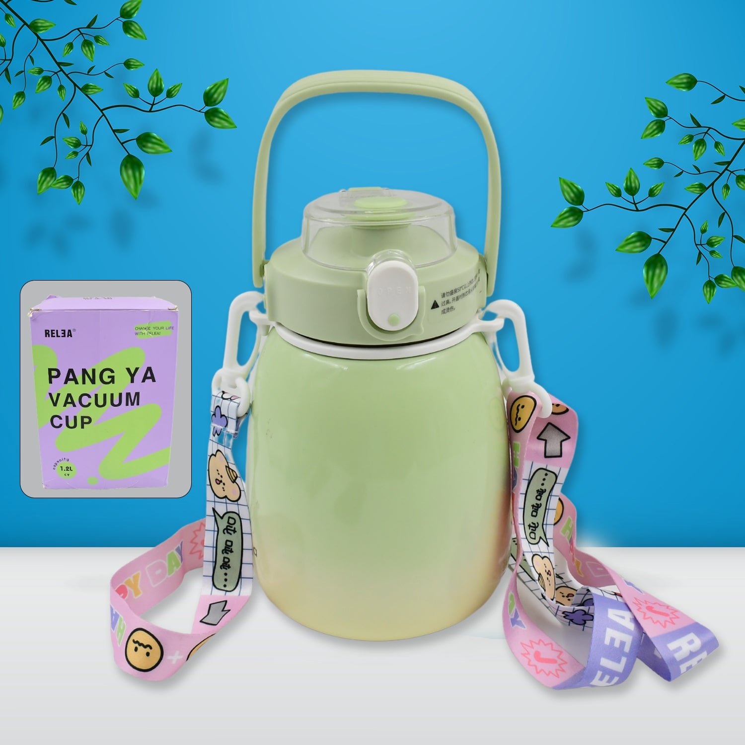 Premium Stainless Steel Mug / Bottle Vacuum Insulated Cup With Handle (1200 ML) - Buy Online at Alikart