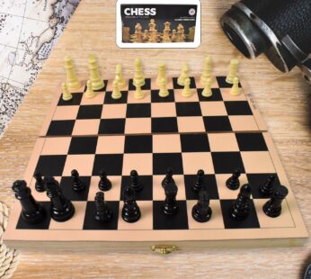 Folding Wooden Chess Board Set (30 × 30 Cm / 1 Set)