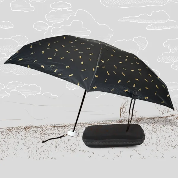 3-Fold Cute Umbrella โ Sun & Rain Protection, UV Shield (1 Pc / With Zip Case)