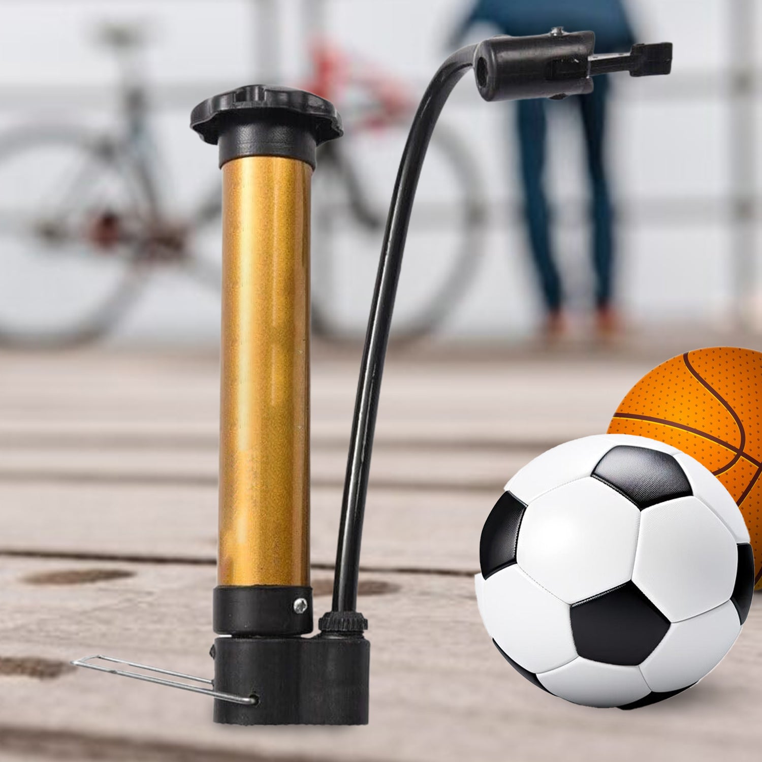 Premium Hand Air Ball Pump – Portable Metal Inflator for Basketball, Soccer & More - Buy Online at Alikart