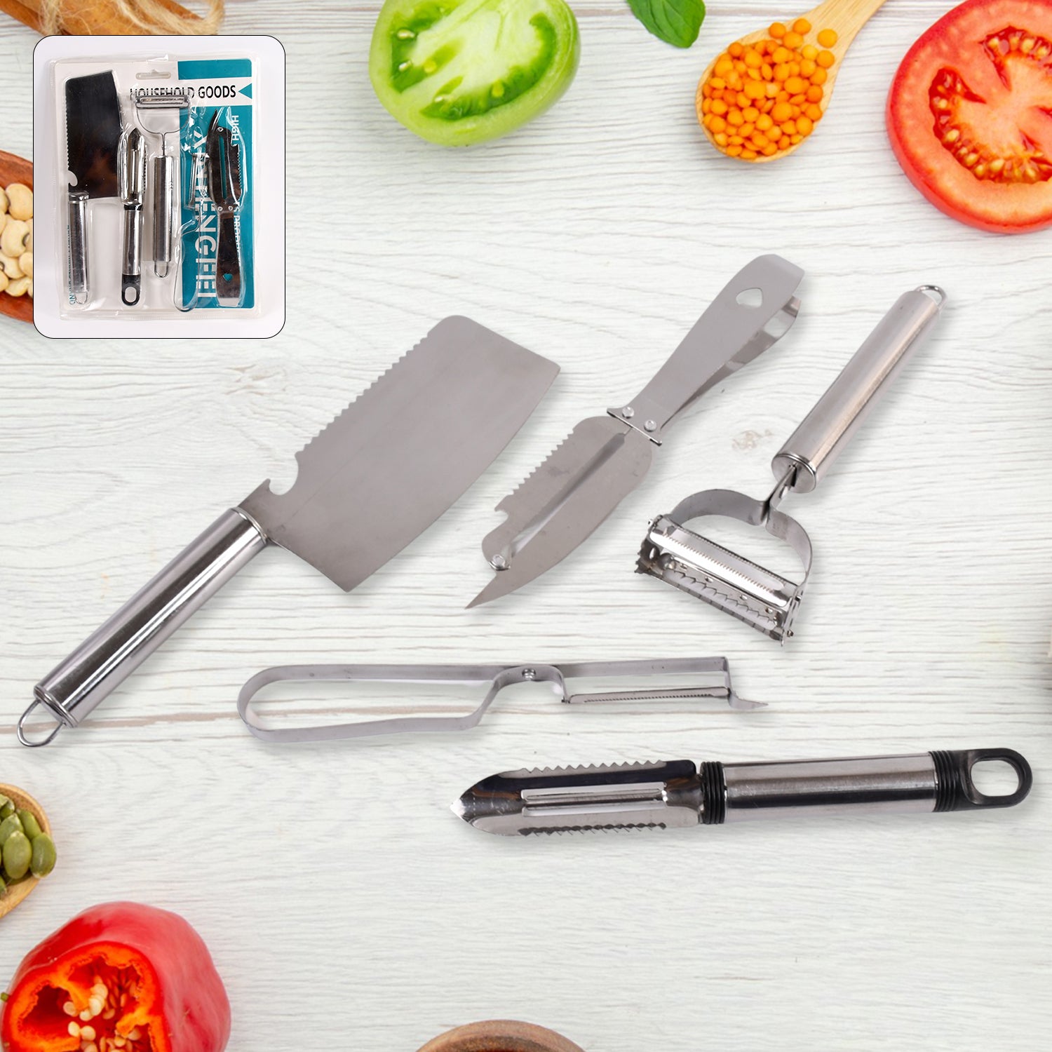Premium Multifunctional peeler, grater, fruit peeler, kitchen household gadget set (5 Pc Set) - Buy Online at Alikart