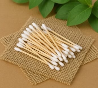 Eco-Friendly Wooden Cotton Ear Buds (1 pkt / 100 Pcs Approx)