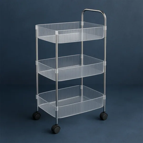Apex Sapphire 3-Layer Multipurpose Storage Trolley with Wheels