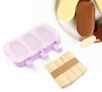 Silicone Sicle Molds – DIY Ice Pops with Lids & 50 Sticks