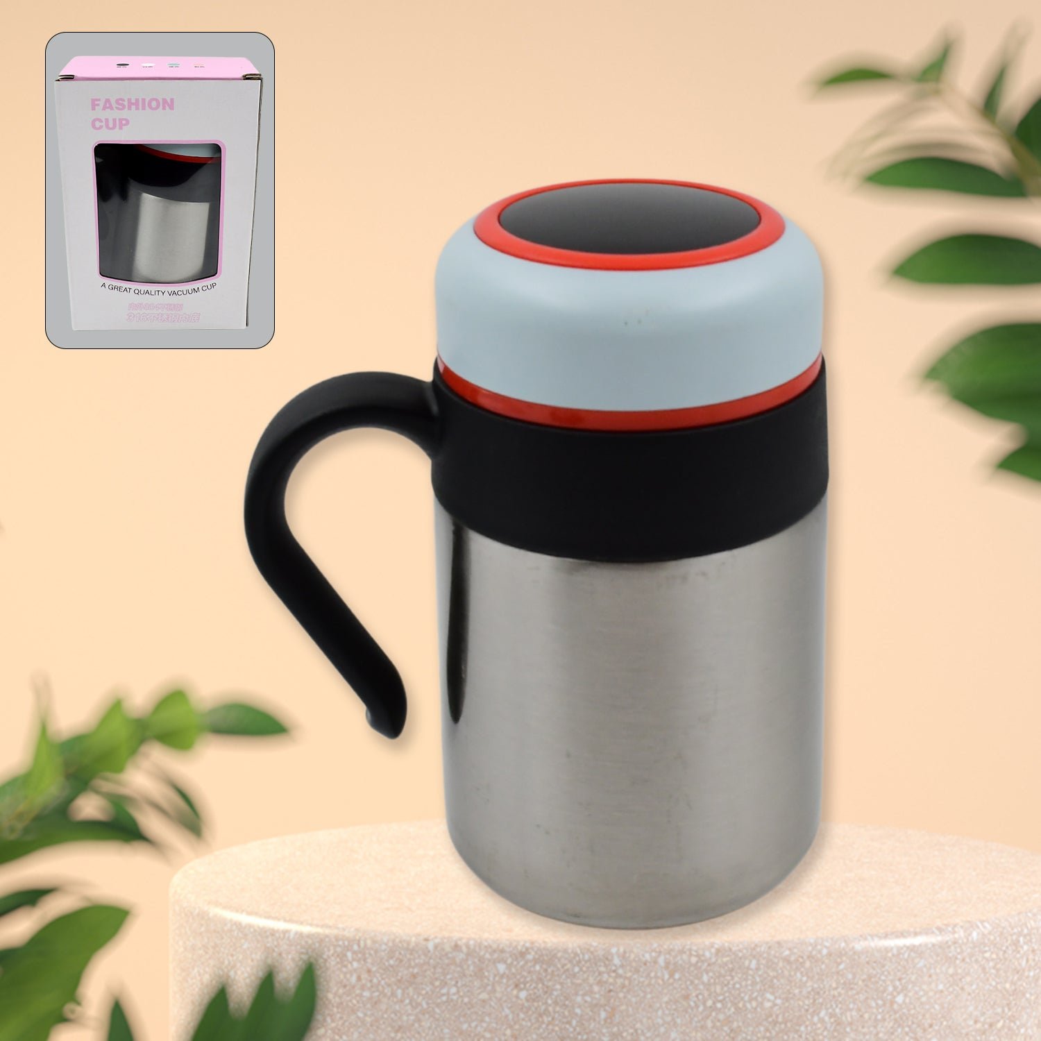 Premium Stainless Steel Mug / Bottle Vacuum Insulated Cup Handle & Small Cup, (420 ML) - Buy Online at Alikart