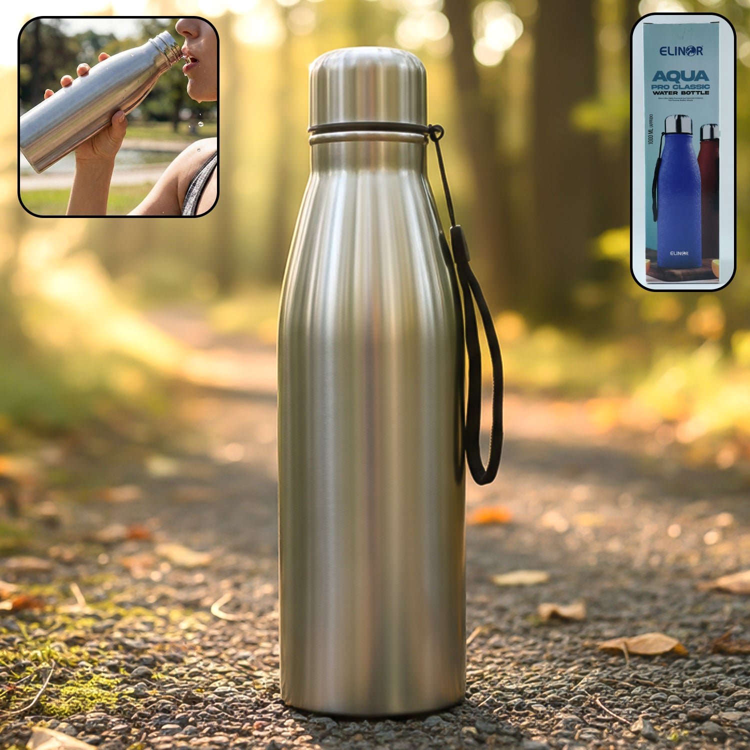 Premium 1000 ML Stainless-Steel Water Bottle (1 Pc) - Buy Online at Alikart