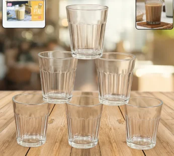 Chai Pyali Glass Set – 6 Pcs Transparent Unbreakable 130ml