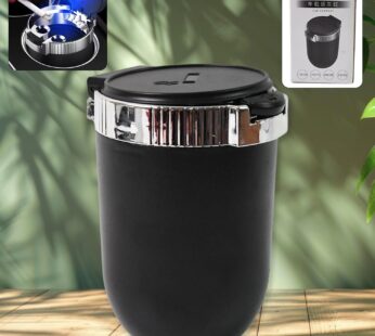 Portable Car Ashtray with Lid and Blue LED Light (1 Pc)
