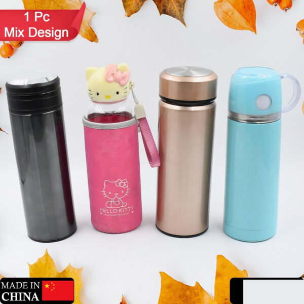 Stainless Steel Vacuum Bottle with Cup Lid Thermos for Hot Cold Drinks Travel Use 1 Pc