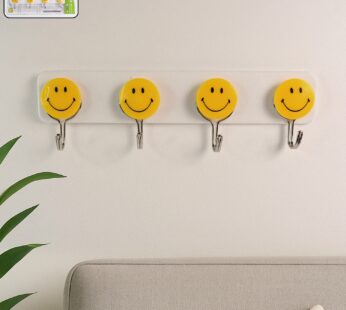 Multipurpose Self-Adhesive 4 hooks for wall Hook (1 Pc)