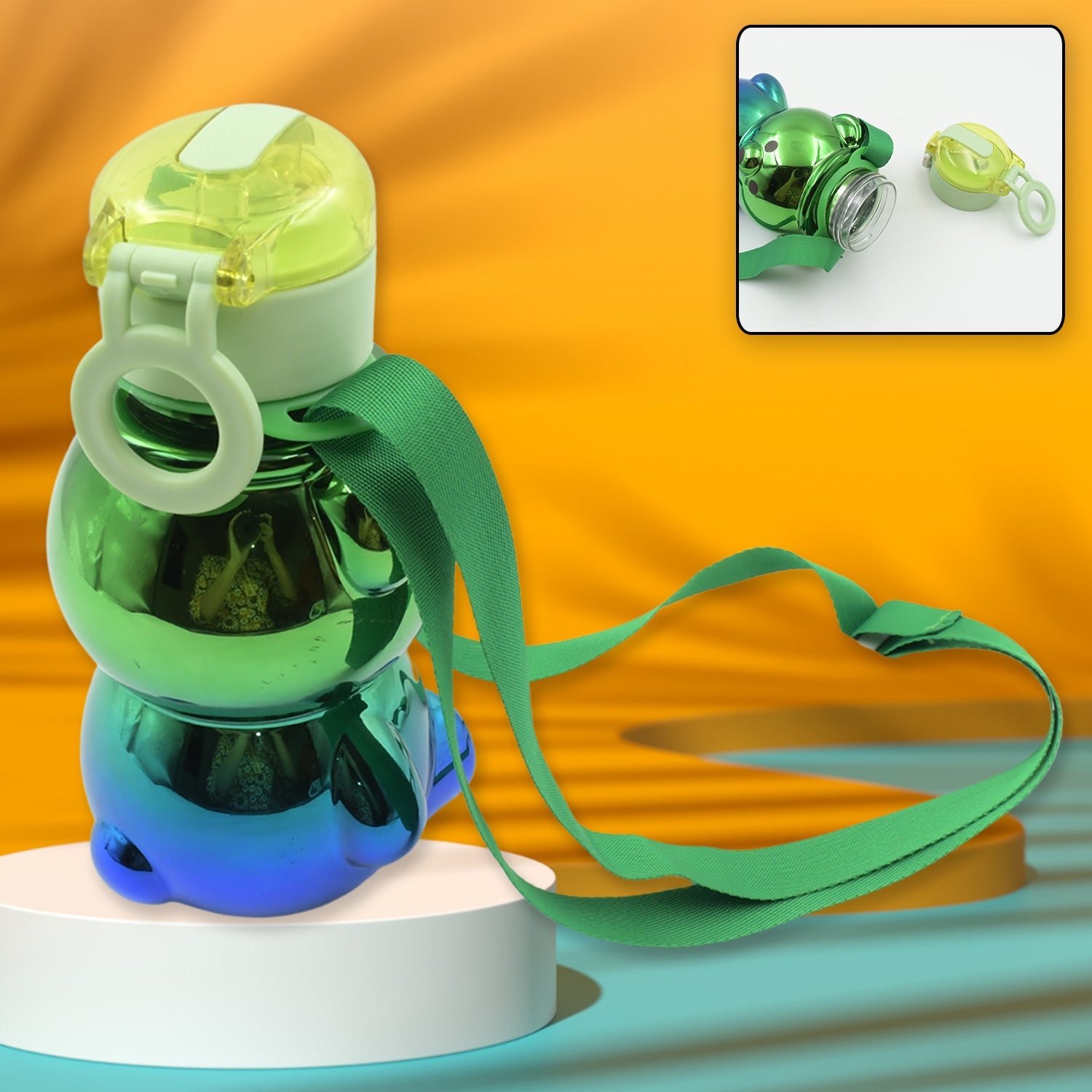 Premium Cute Plastic Water Bottle with Strap & Stickers Kids School Bottle (1 Pc) - Buy Online at Alikart