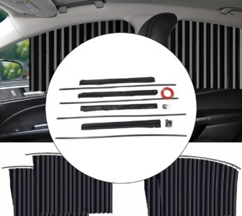 Car Window Curtain Sunshade | 4 Pcs Set with Hooks & Tapes
