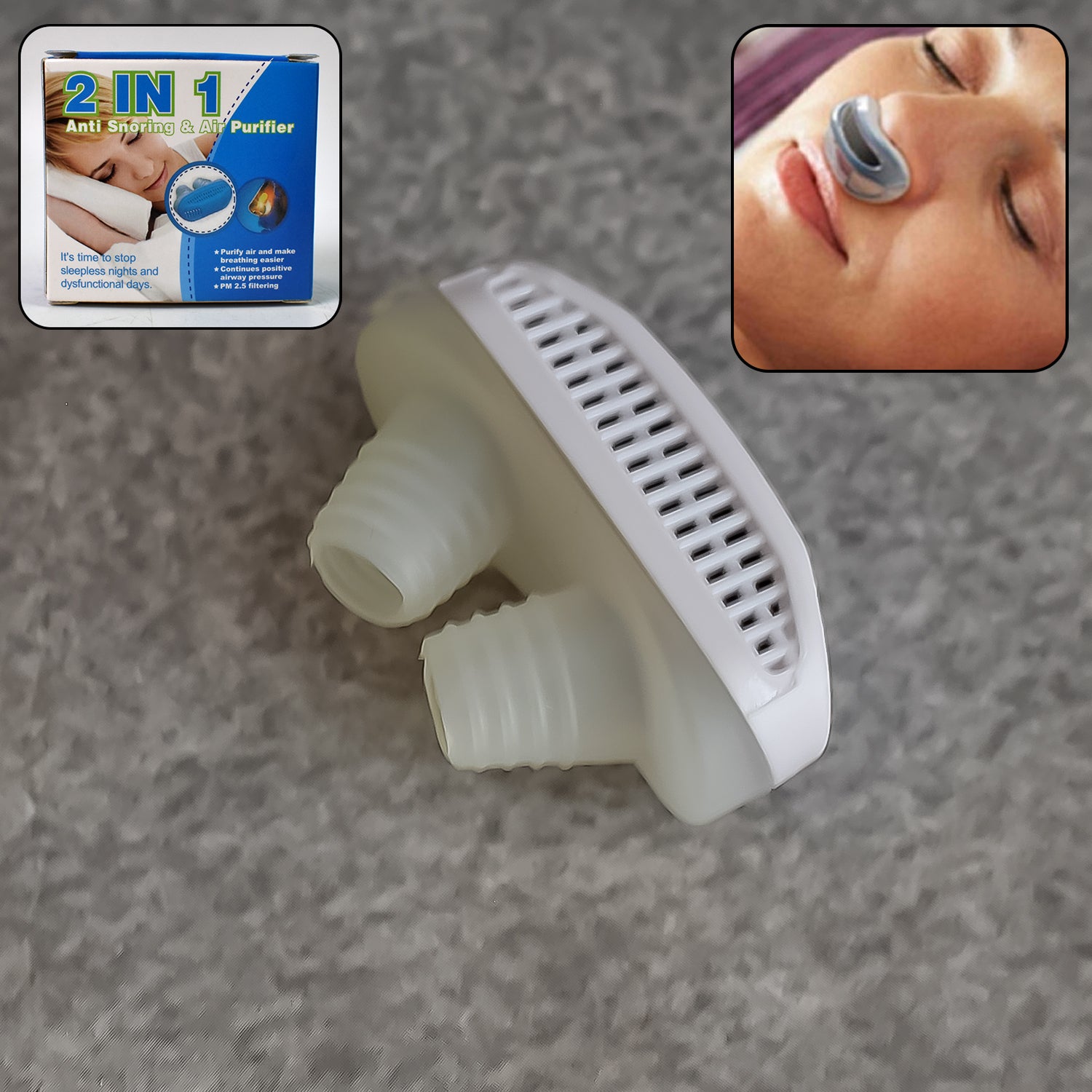 Premium 2 in 1 Anti-Snoring & Air Purifier Nose Clip Device (1 Pc / With Plastic Case) - Buy Online at Alikart