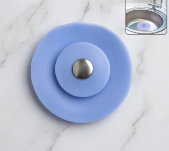 Creative 2-in-1 Blue Silicone Sewer Sink Sealer Cover Drainer (multicolour / 1 Pc)