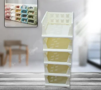 5 Layer Stackable Multifunctional Storage,for Clothes Foldable Drawer Shelf Basket Utility Cart Rack Storage Organizer Cart for Kitchen, Pantry Closet, Bedroom, Bathroom, Laundry (5 Layer 1 Pc)