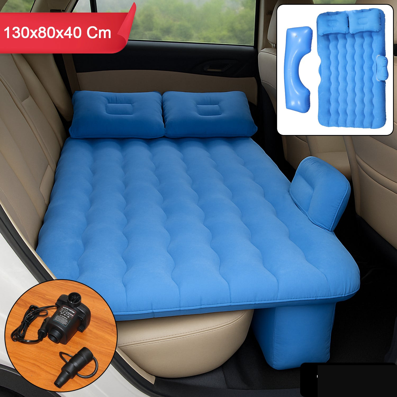 Portable Car Backseat Inflatable Air Mattress Bed (1 Pc) - Detailed Feature View 1