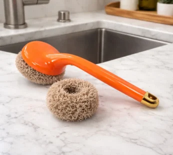 Heavy Duty Cleaning Scrubber Set with Long Handle (1 Set)