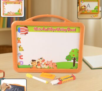 2-in-1 Double-Sided Write and Wipe Educational Drawing Board for Kids (1 Set)