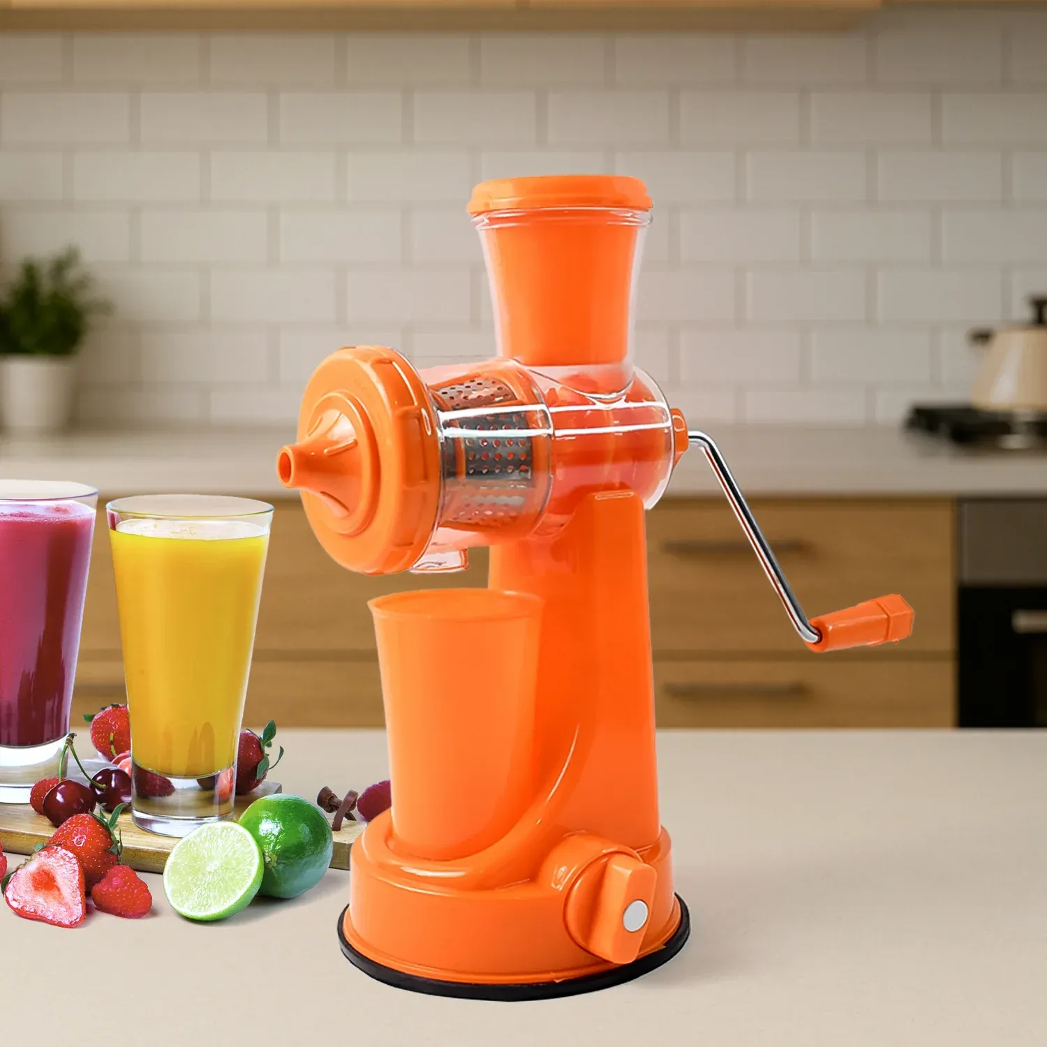 Premium Manual Fruit Vegetable Juicer with Juice Cup and Waste Collector - Buy Online at Alikart