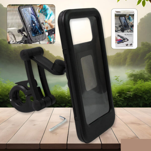 360 Rotation Bike Phone Mount Waterproof Cell Phone Holder (1 Pc)