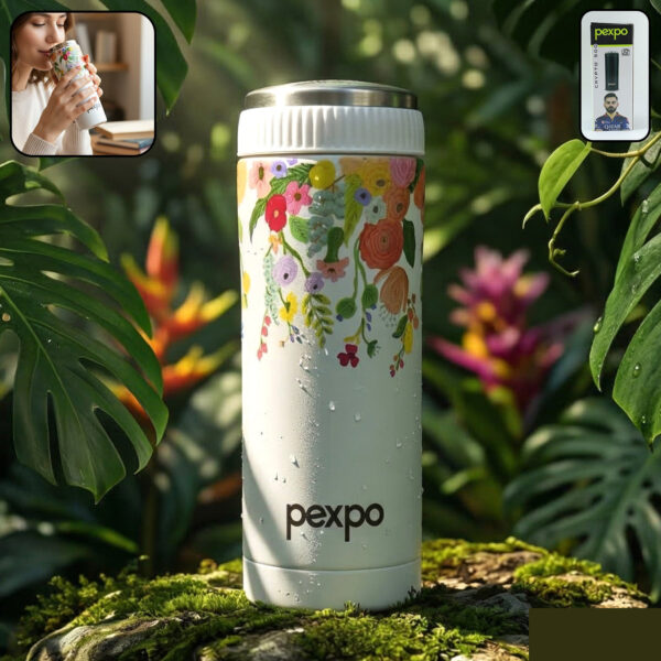 Pexpo Crypto Art Hot & Cold Vacuum Insulated Stainless Steel Water Bottle 500 ML