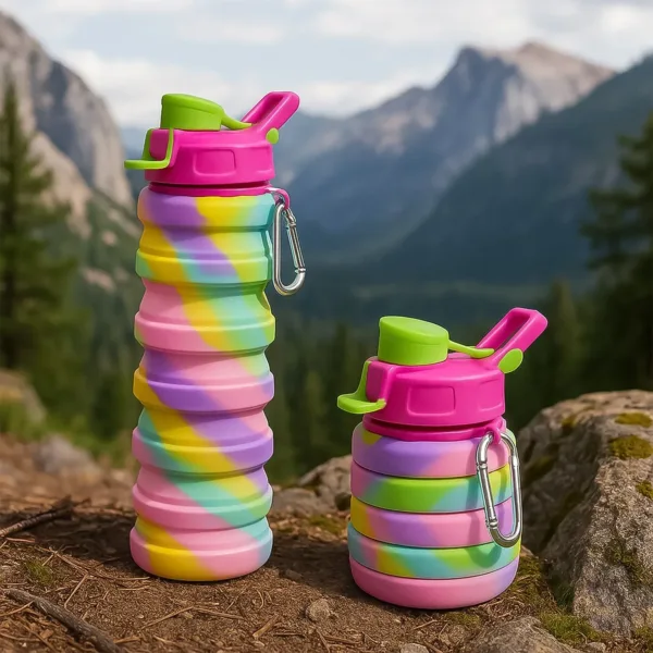 Collapsible Silicone Water Bottle – 500ml Travel-Friendly
