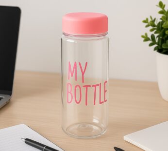 350 ml Approx Transparent Plastic Water Bottle with Leakproof Lid (1 Pc)