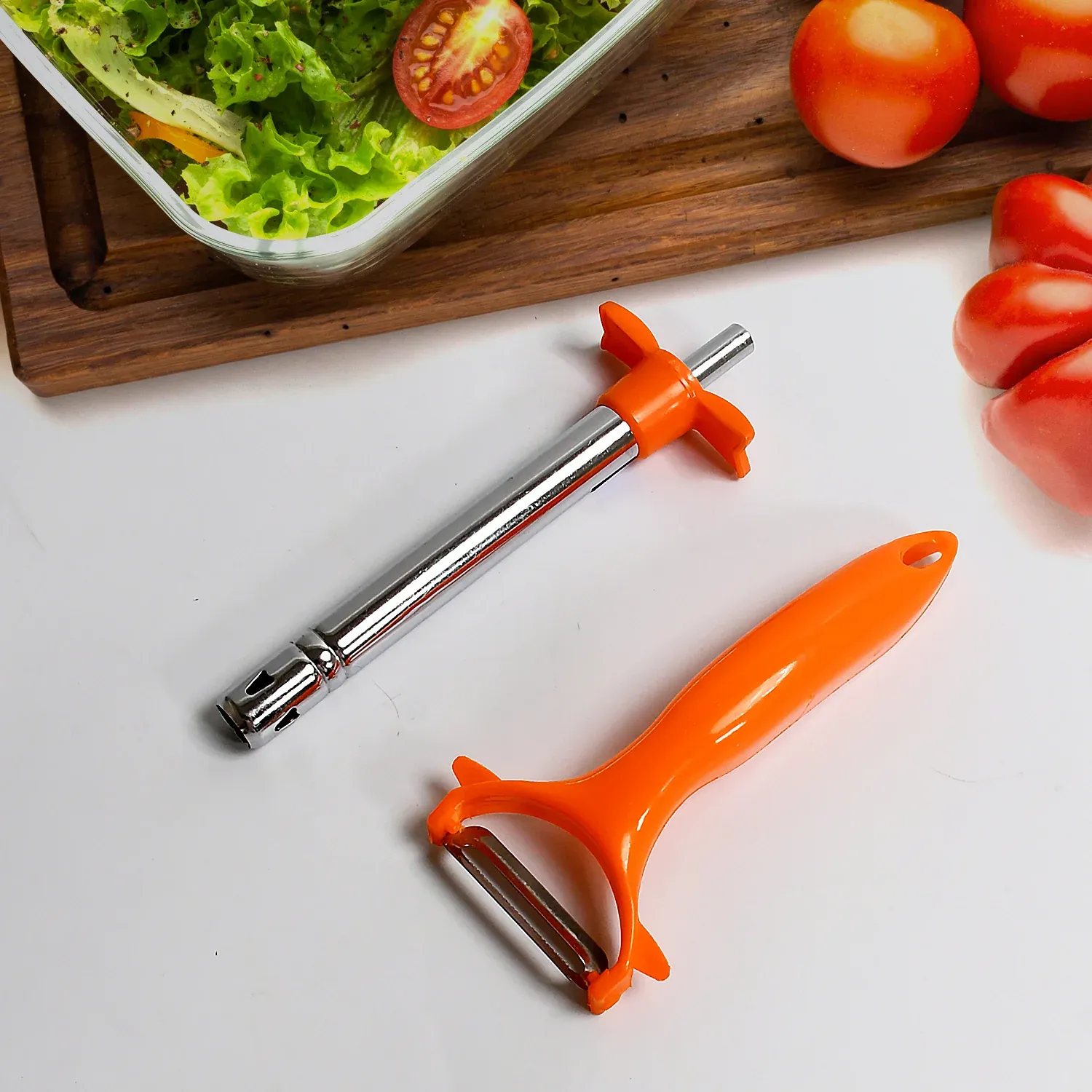 Premium 2 in 1 Kitchen Combo Lighter with Vegetable Cutter Peeler For Kitchen (2 Pc Set) - Buy Online at Alikart