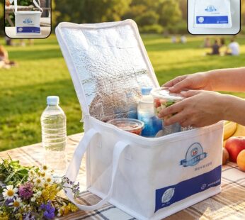 Portable Insulated Lunch Bag with Zipper Closure 16x19x21 Cm