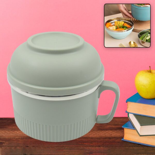 Vacuum Food Flask, Insulation Large Capacity Double Layer Structure Non Slip Labor Saving and Safe Stainless Steel Inner Tank Lunch Box/ Noodle Bowl