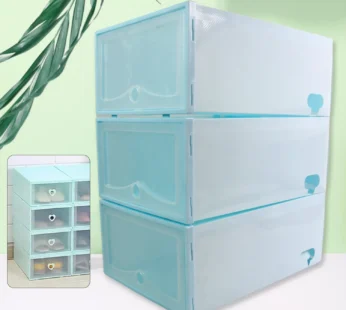 3 Layer Plastic Shoes Storage Box, Stackable Shoe Storage (1 Set / 3 Layer Set)